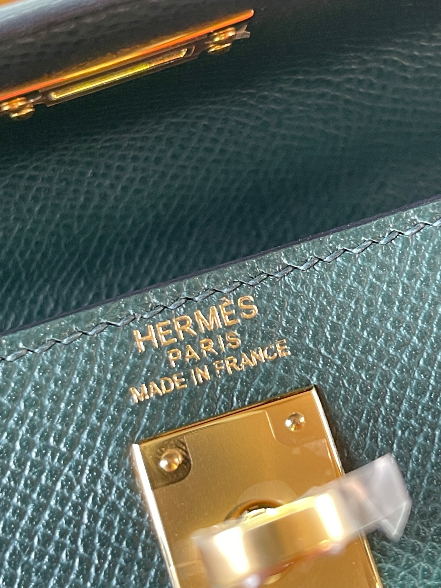 Kelly25 British green ep leather gold buckle