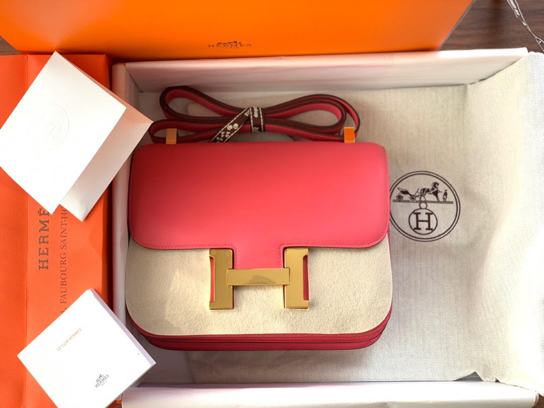 Constance23cm lipstick powder silver buckle swift leather