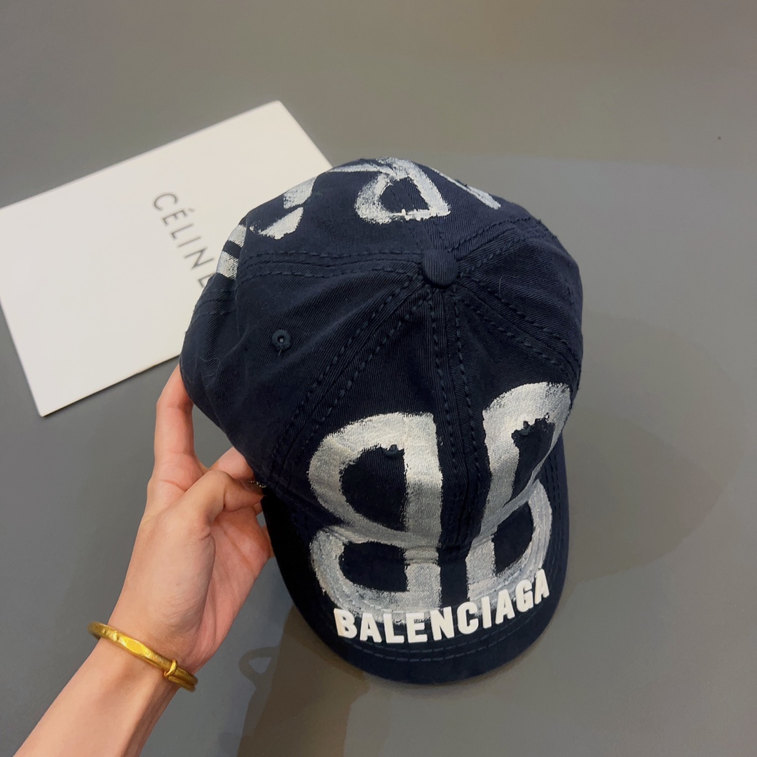 BALENCIAGA-bb printing baseball cap