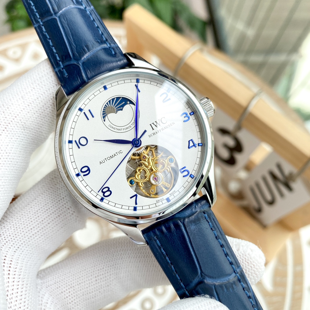 IWC- Fine men's watches Fully automatic mechanical movement, top 316 steel case and strap