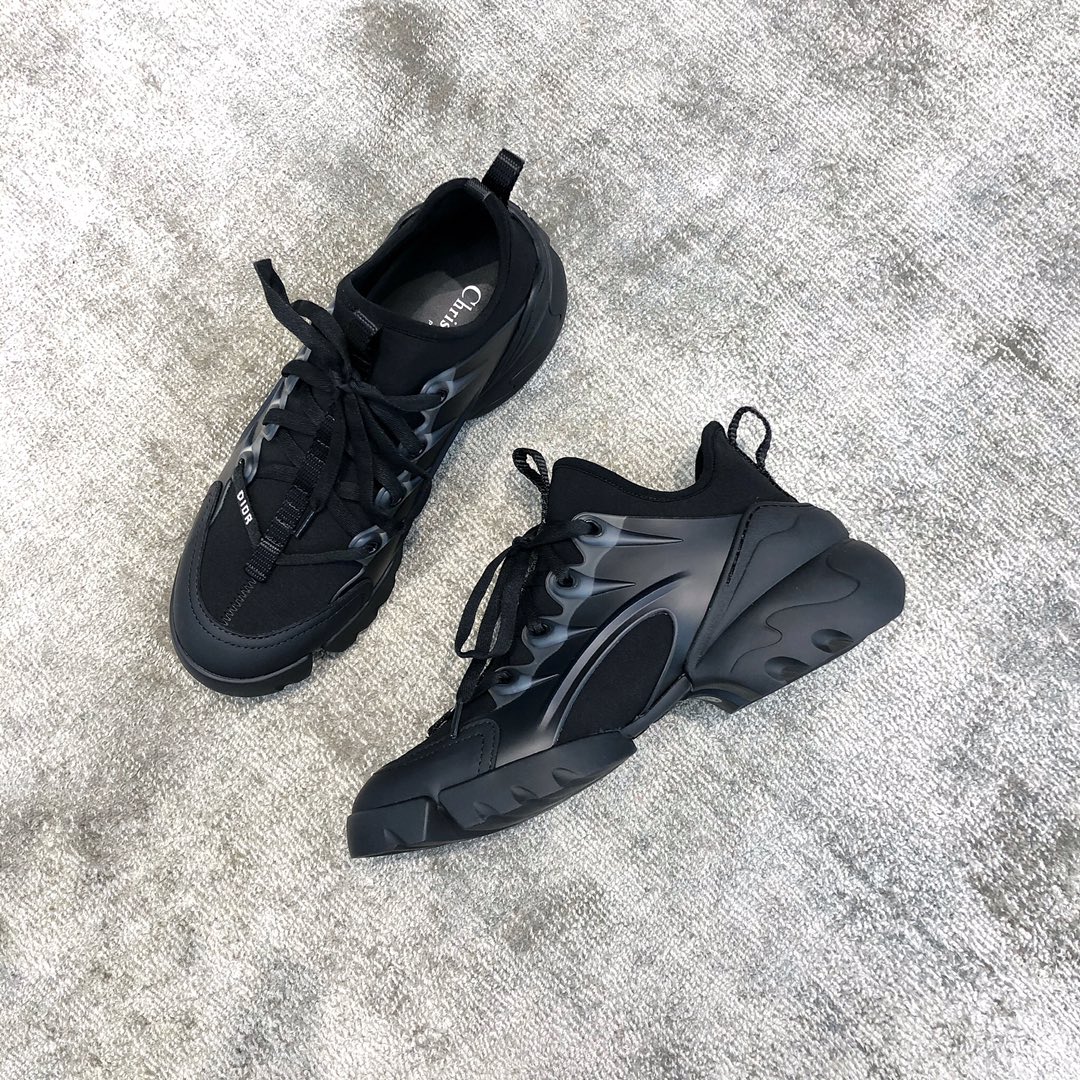 DIOR Imported Stretch Lycra TPU Outsole Kaleidoscope Print Sneakers Black