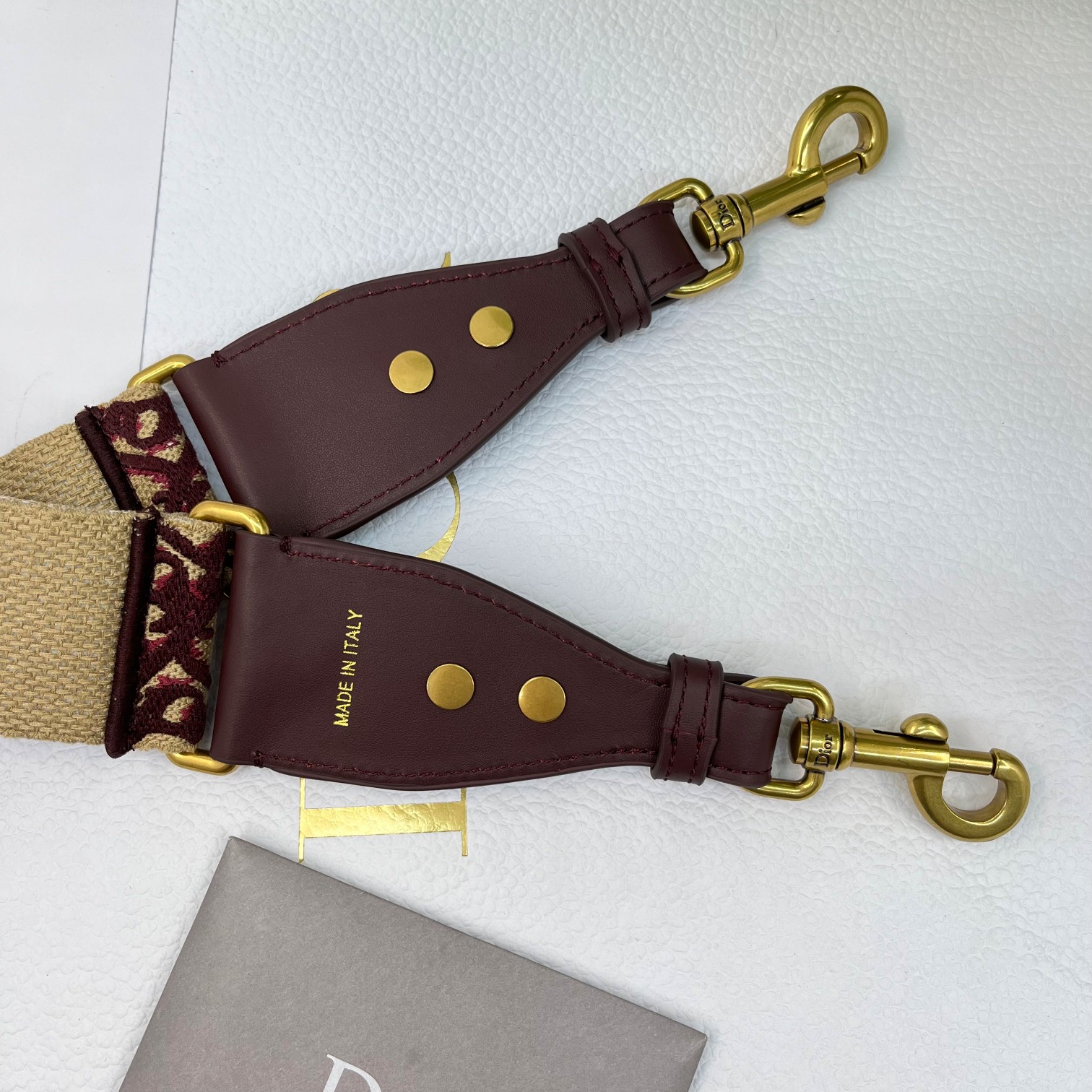Dior Burgundy D Shoulder Strap