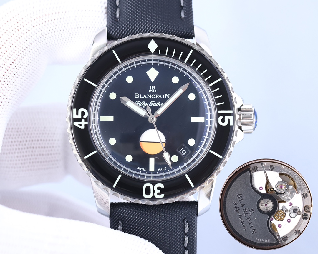 Blancpain-Tw Manufacture Blancpain Fifty Fathoms 16 stainless steel metal case with sapphire bezel mirror