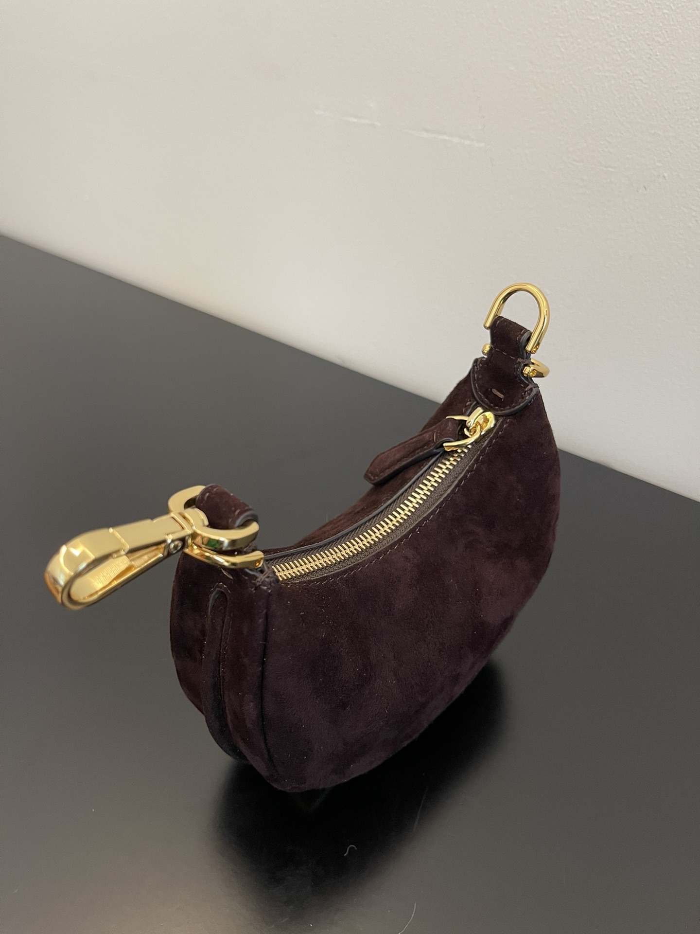 FENDI praphy underarm bag sheep skin coffee