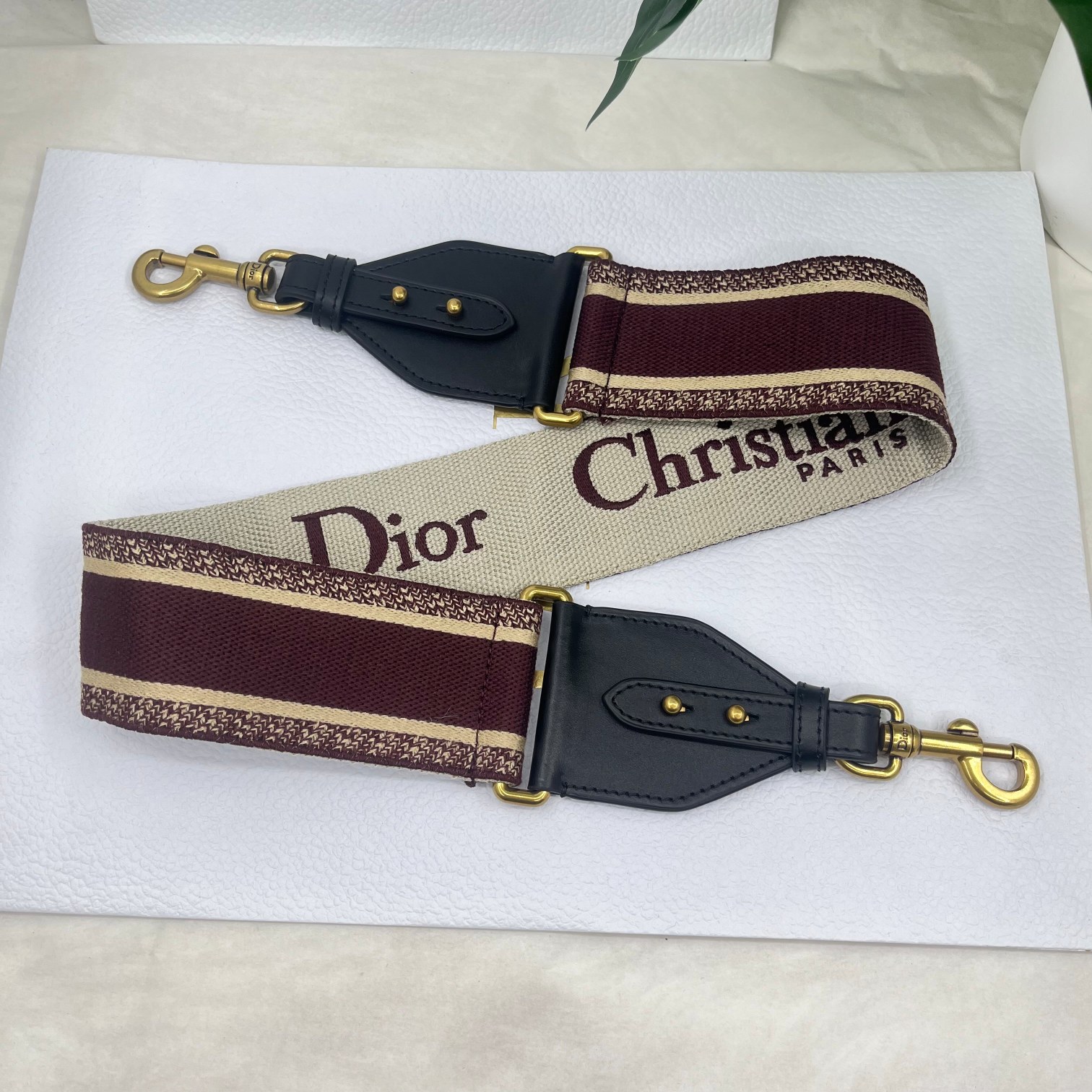 Dior Burgundy Letter Shoulder Strap