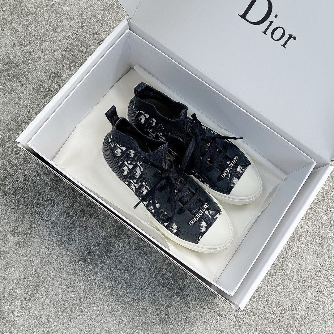 DIOR high top monogrammed shoes blue