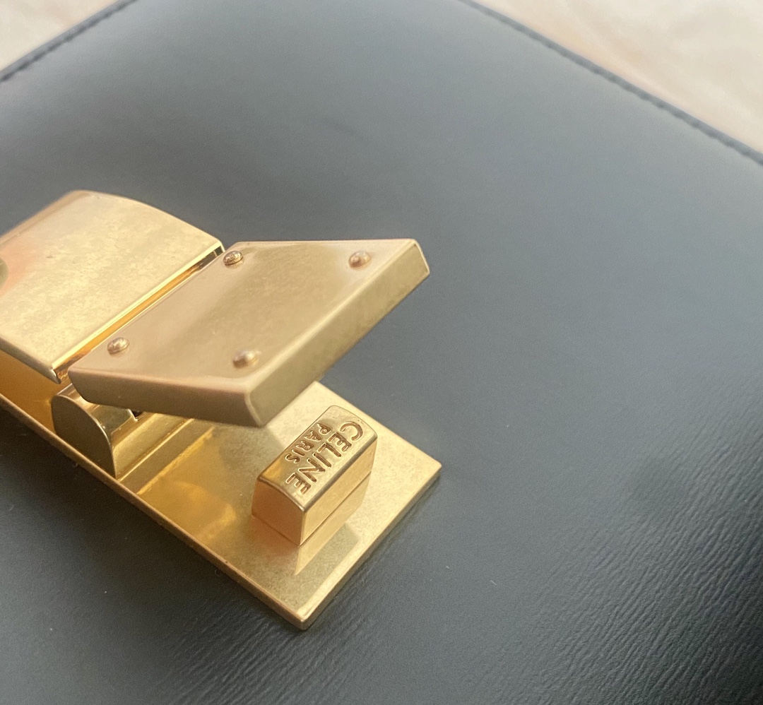 𝐂𝐞𝐥𝐢𝐧𝐞 Box Teen bag in polished calfskin