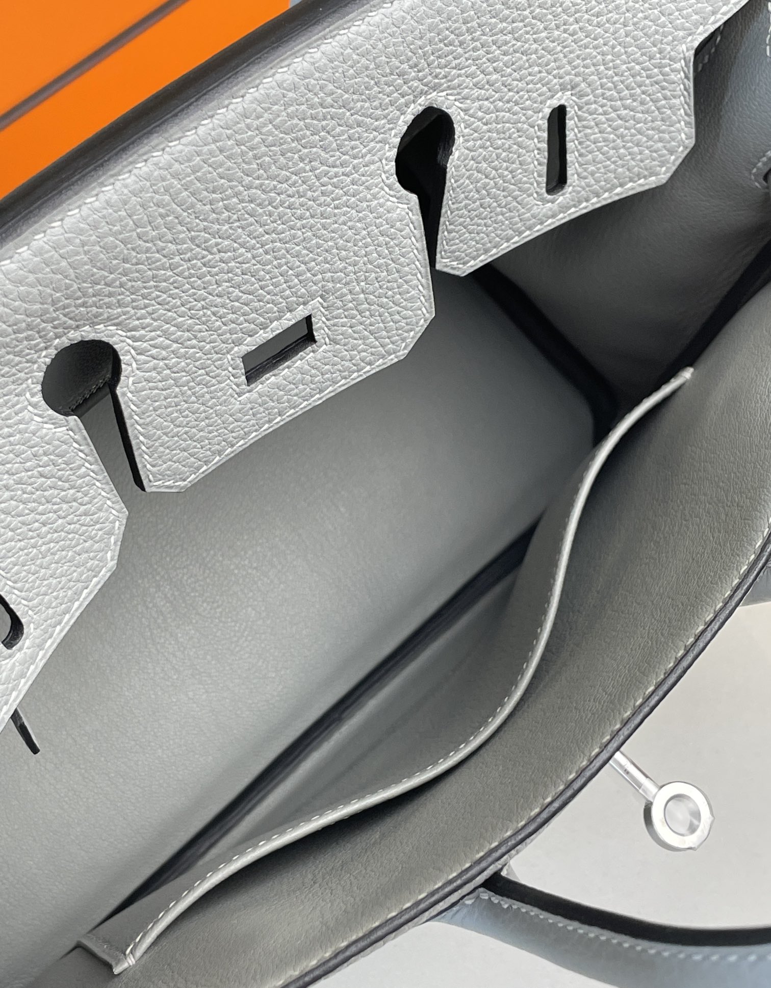 Birkin25 Seagull Grey Togo Skin Silver Buckle