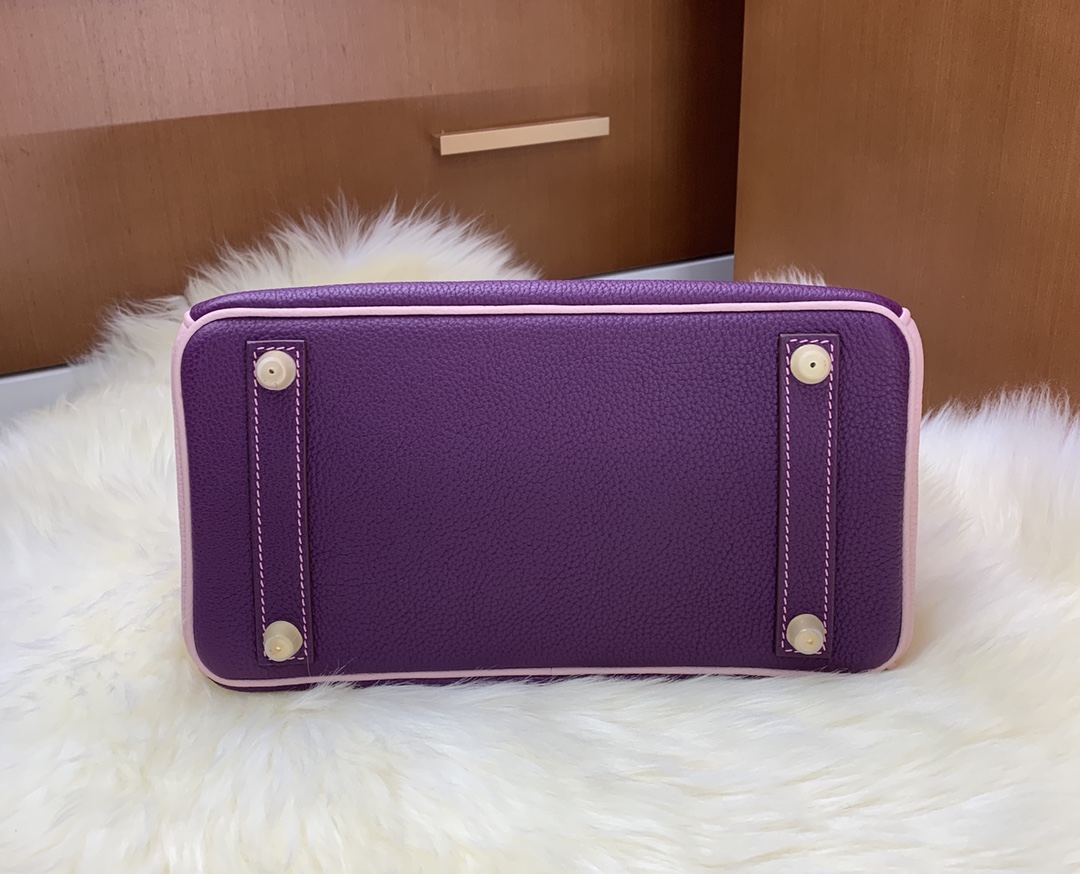 Birkin 25cm togo leather Anemone purple ➕ Rose red ➕ 3Q pink Gold buckle