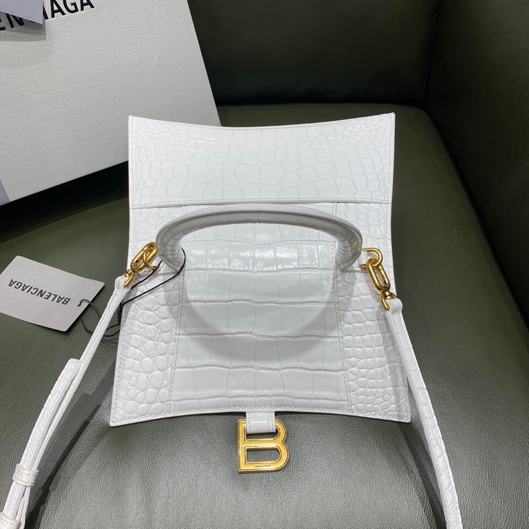 BALENCIAGA 𝐇𝐨𝐮𝐫𝐠𝐥𝐚𝐬𝐬𝐬 𝐒 crocodile-textured cowhide