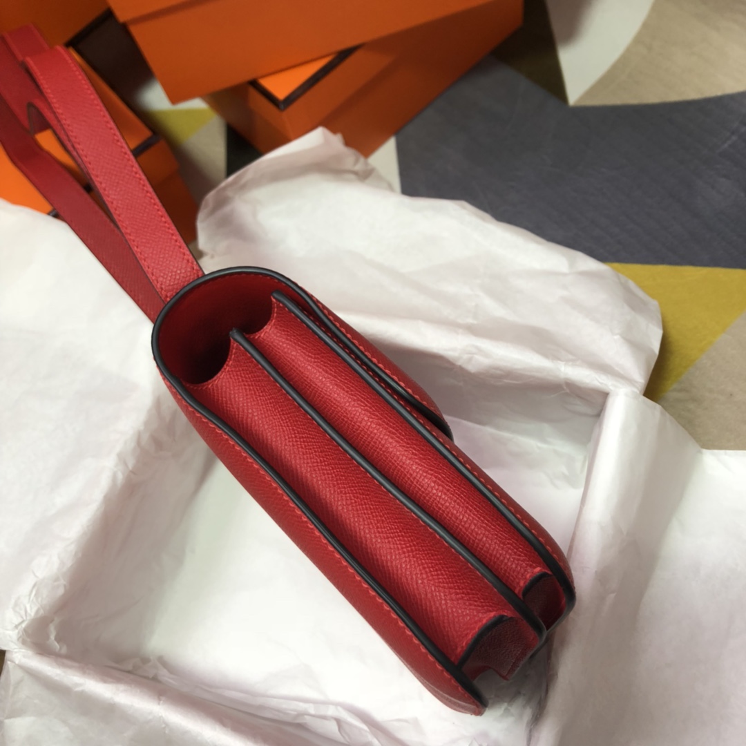 Constance red 24cm original epsom leather gold buckle