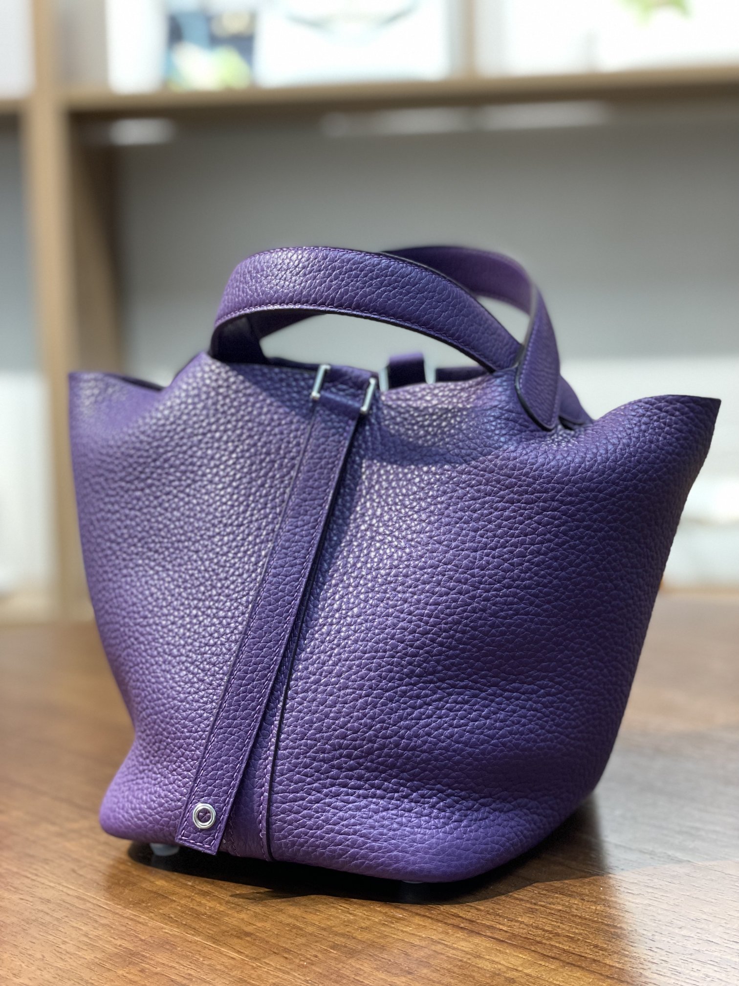 picotin18 sea anemone purple TC leather silver buckle