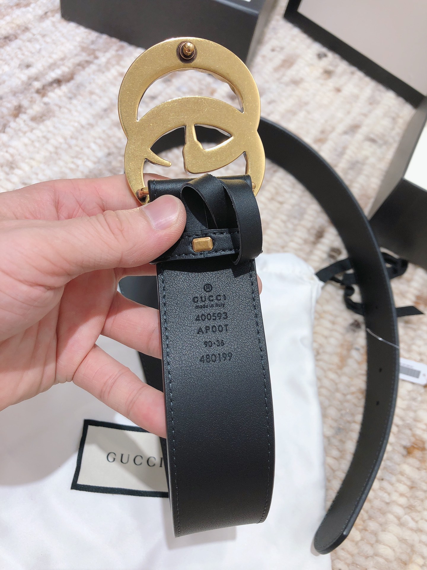 GUCCI pearl buckle imported from Italy original calfskin