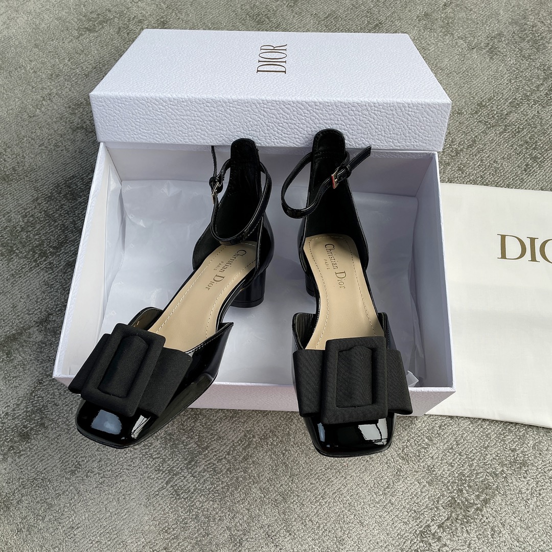 DIOR ballet heels with black fabric buckle 3.5cm