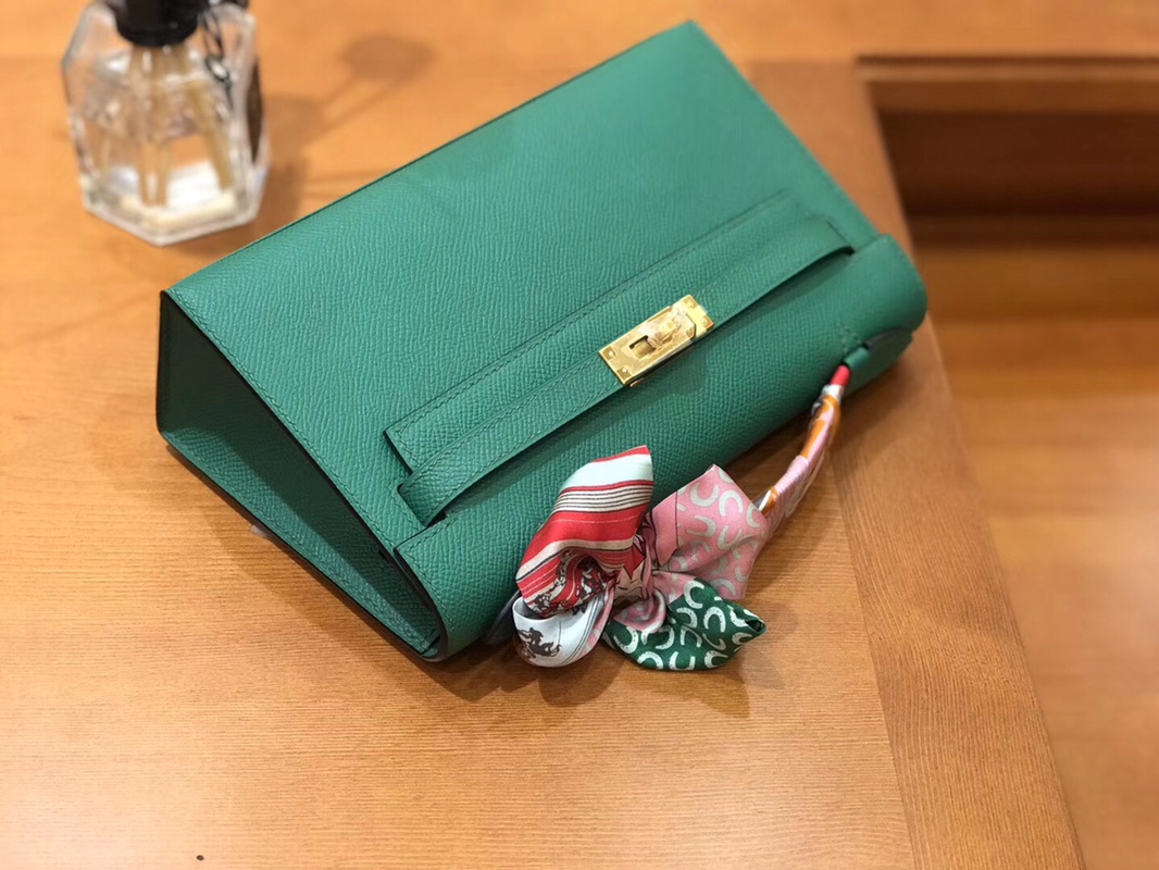 Minikelly Epsom Palm Leather Velvet Green