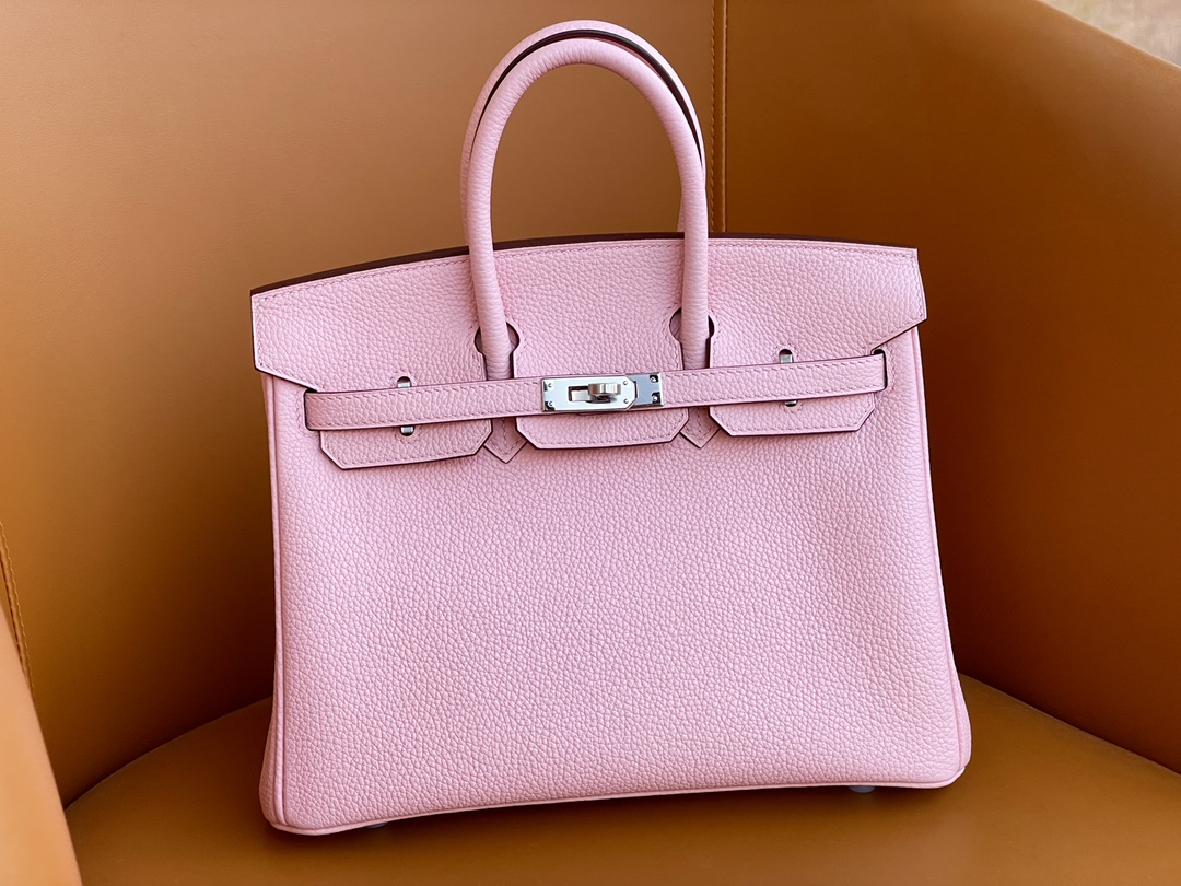 Birkin 25/30 3q Pink togo Leather Silver Buckle