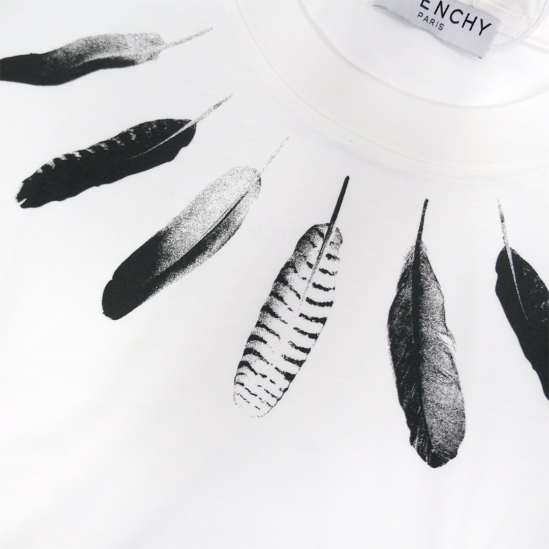 Givenchy 2024ss new summer feather print t-shirt