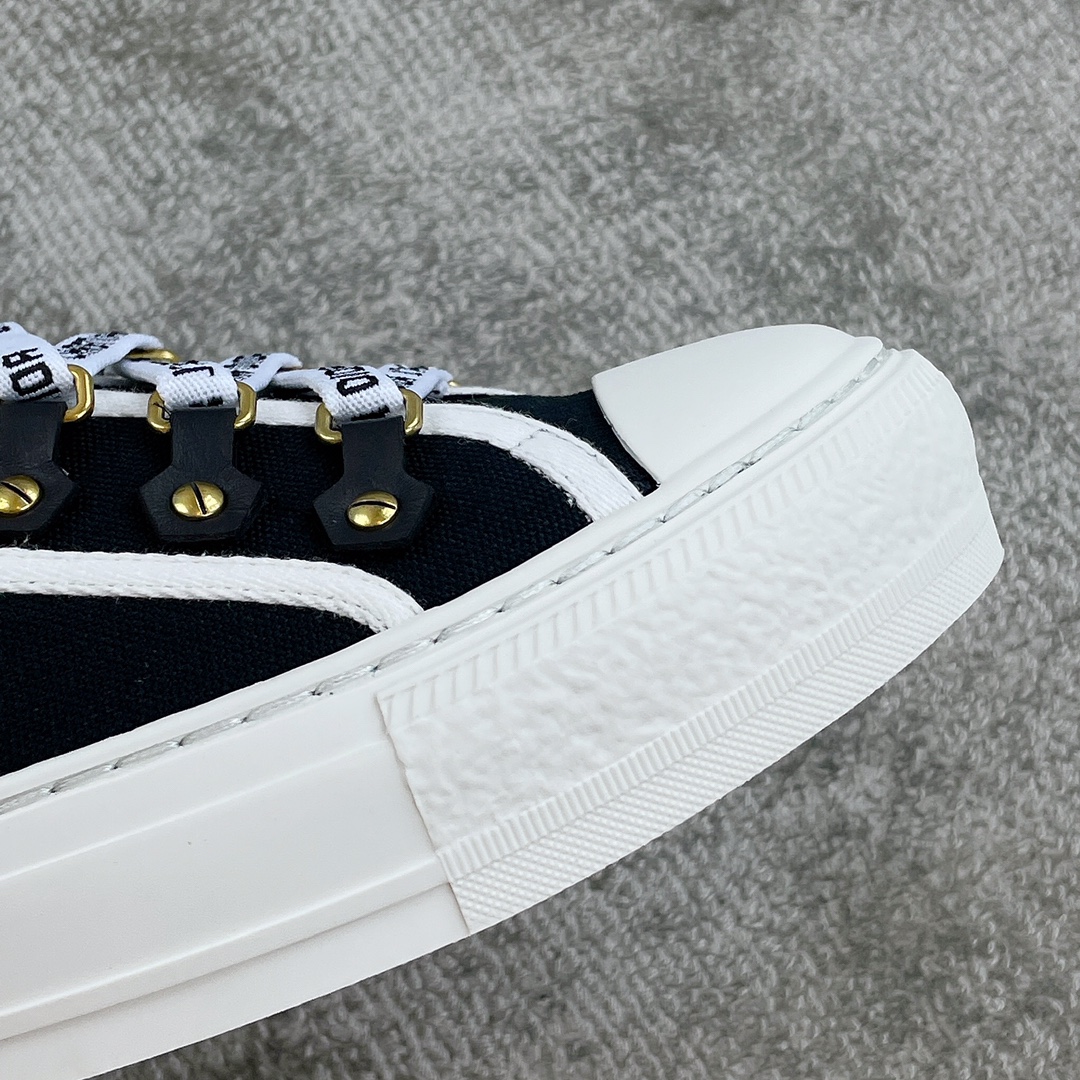 DIOR Canvas half slipper Water-dyed sheepskin lining TPU outsole Black canvas