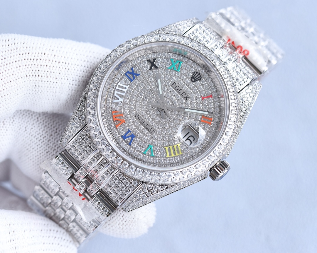 Rolex full diamond local luxury version 18k nanotechnology
