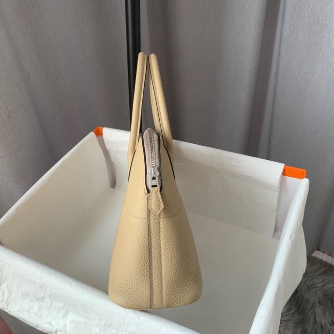 Bolide 27cm Imported calfskin Half hand waxed stitching Windbreaker Grey Silver buckle