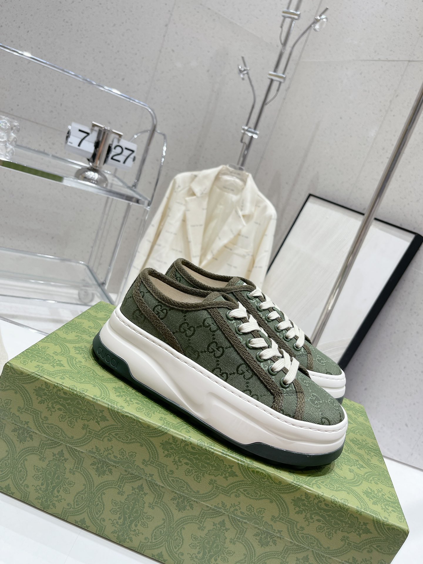 Gucci Explosive Presbyopia Canvas Casual Platform Shoes