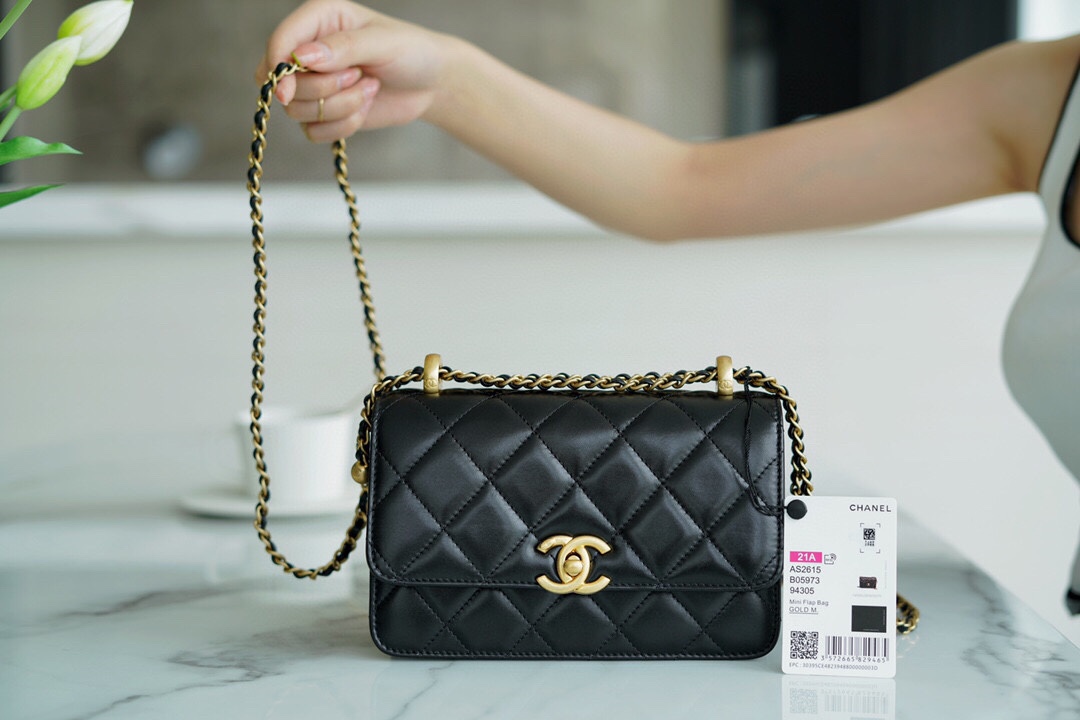 𝗖𝗛𝗔𝗘𝗡𝗟✦ 2021 Advanced Handcraft Workshop Double Golden Ball 𝗖𝗳 𝗠𝗶𝗻𝗶 𝟏𝟗𝐜𝐦Black