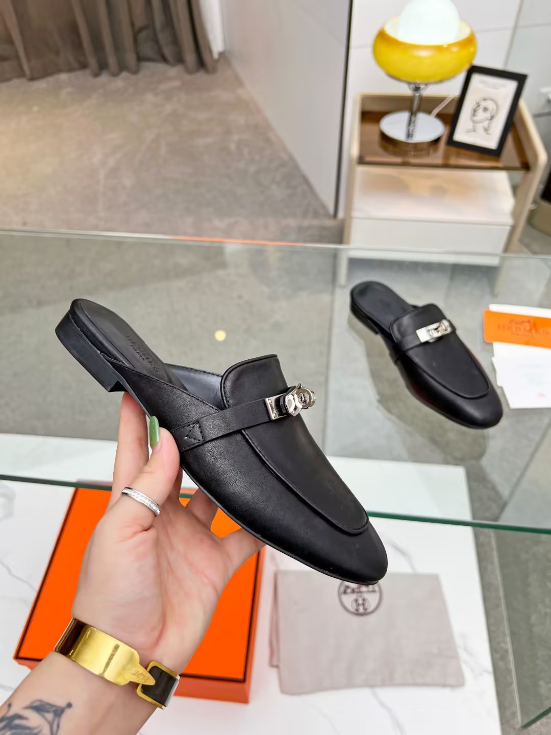 Hermes early spring new slippers