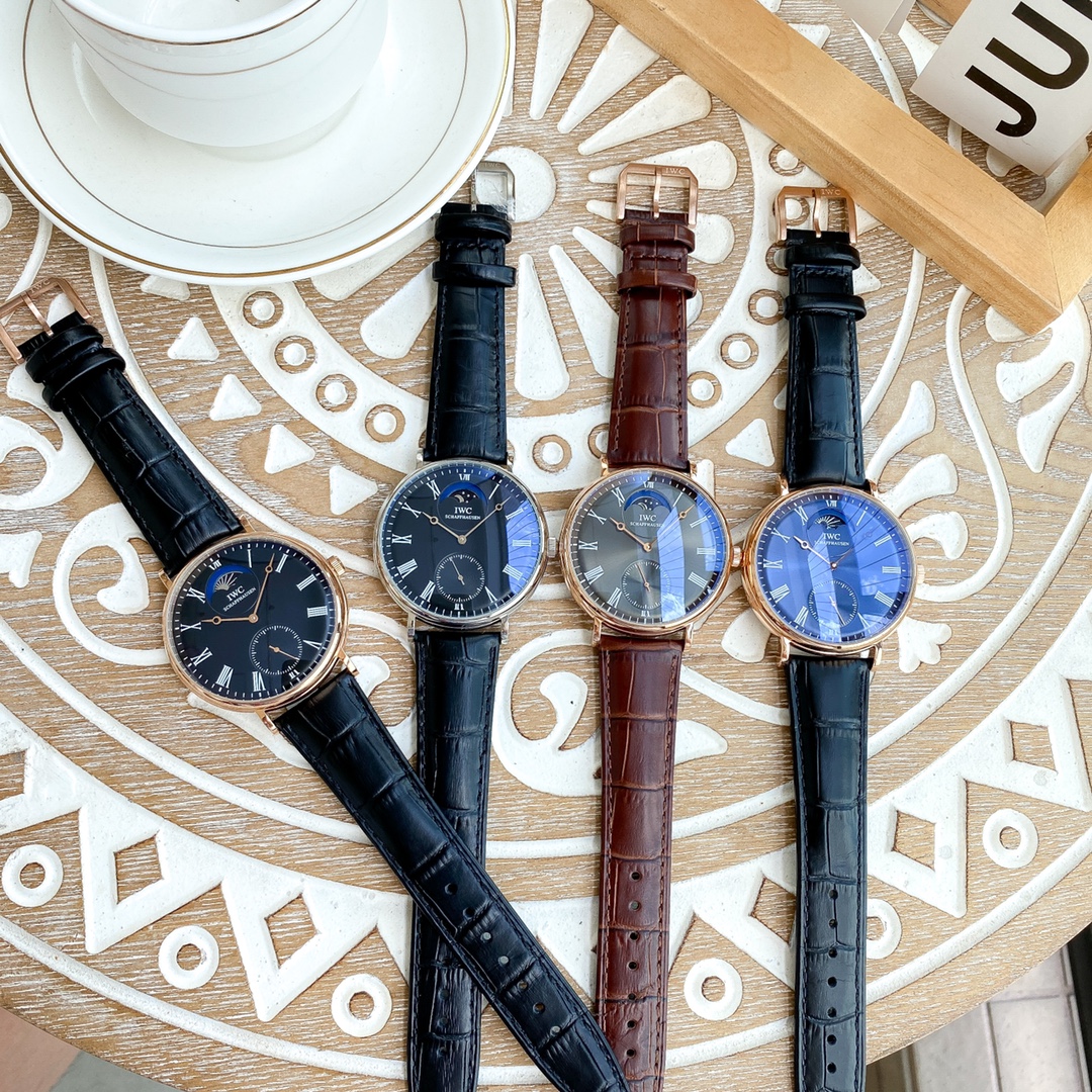 IWC- Fine men's watches Fully automatic mechanical movement, top 316 steel case and strap