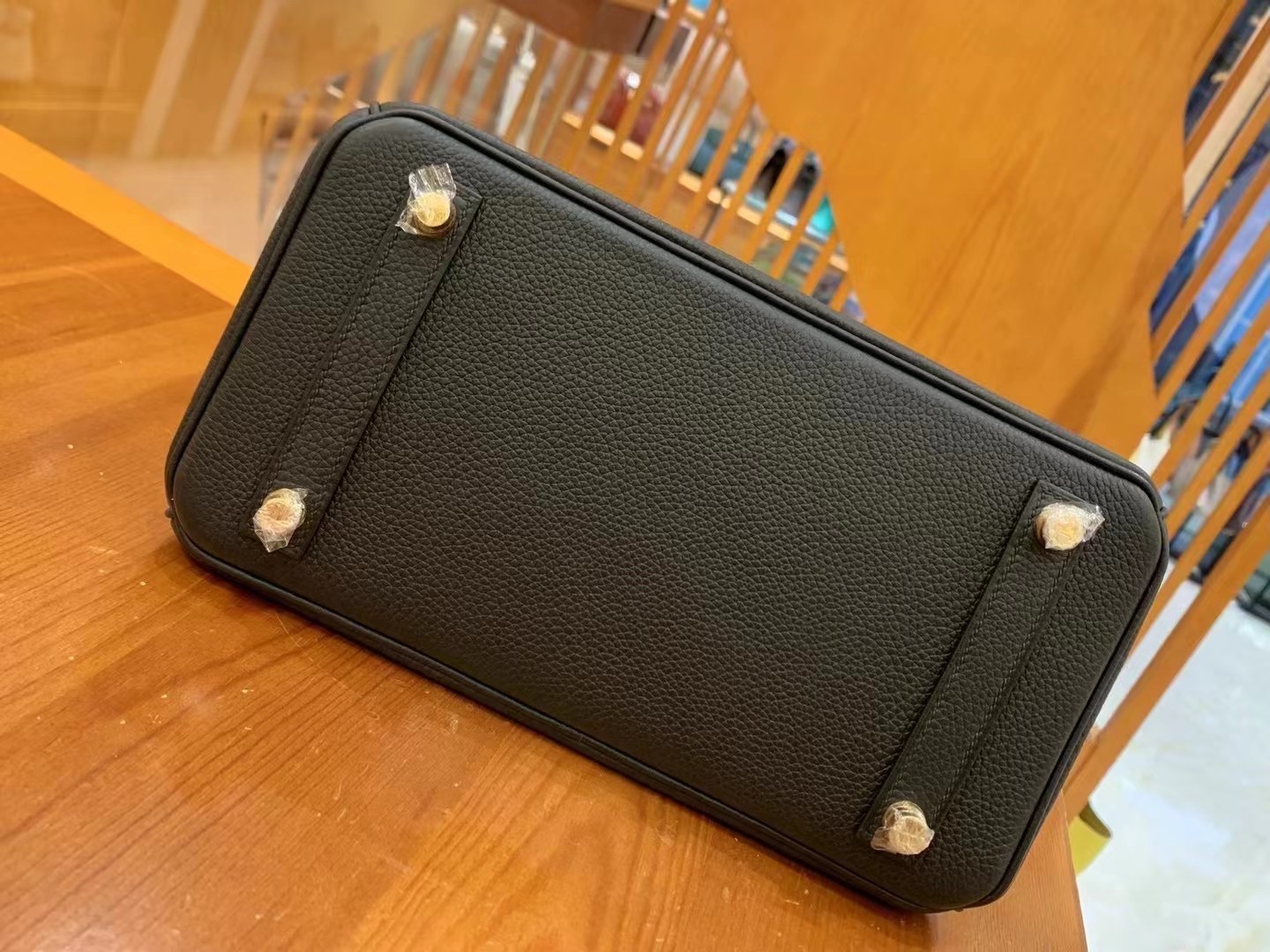 Birkin Black Gold Buckle togo French original beeswax thread