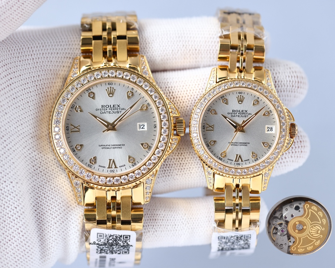 Rolex 316 top stainless steel material, stainless steel bezel set with multiple Swarovski diamonds