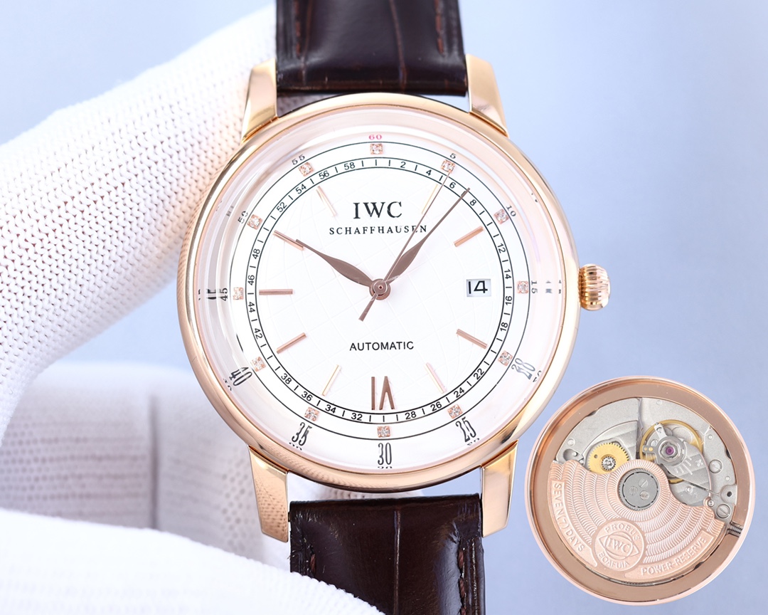 IWC- Portofino Original 9015® movement style with Italian cowhide 3D three-dimensional sense of ultra-thin technology
