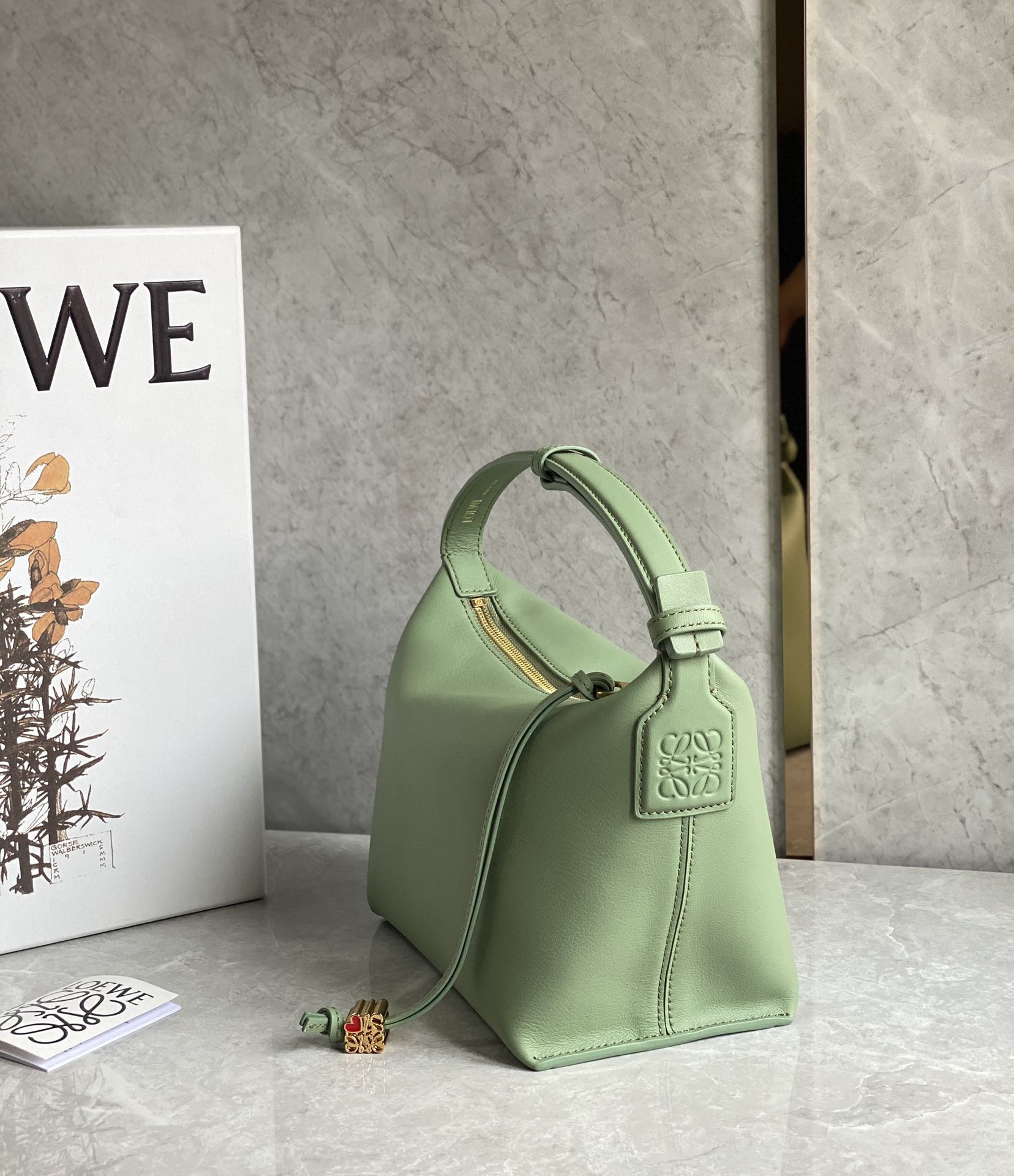 LOEWE cubi full leather lunch box bag