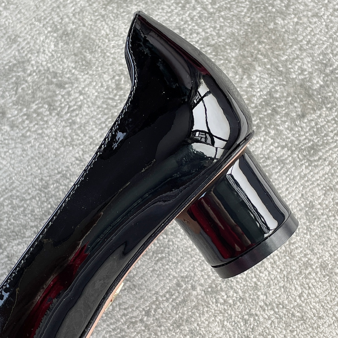 DIOR Ballet Heels Black Cloth Buckle 3.5cm