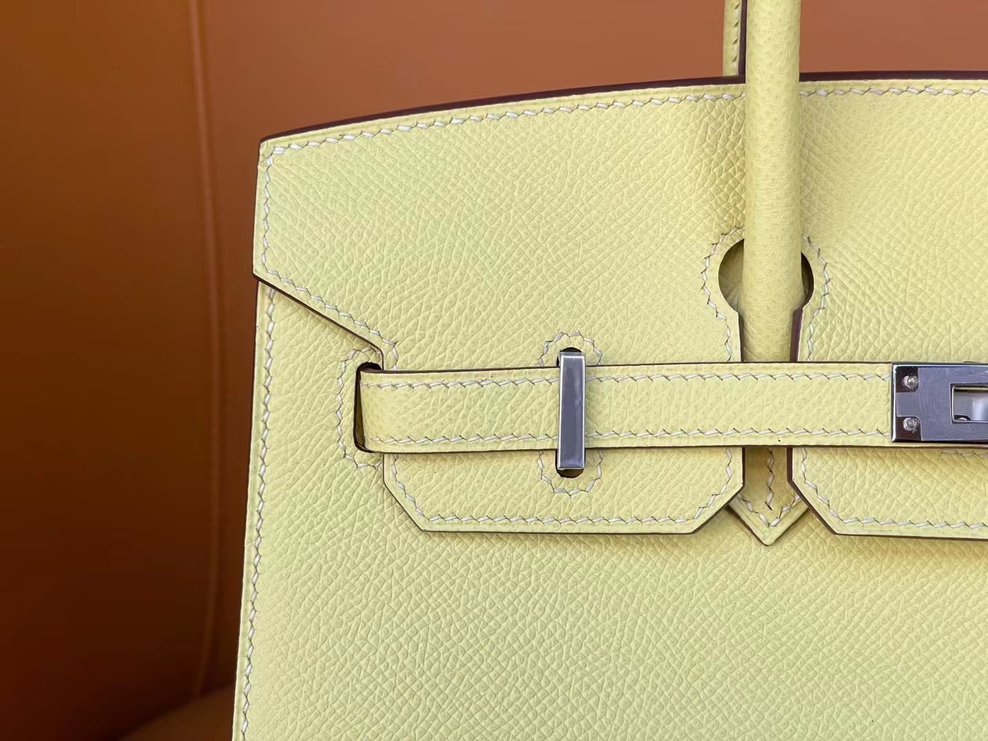 Birkin 25/30 Small chicken yellow epsom outer seam