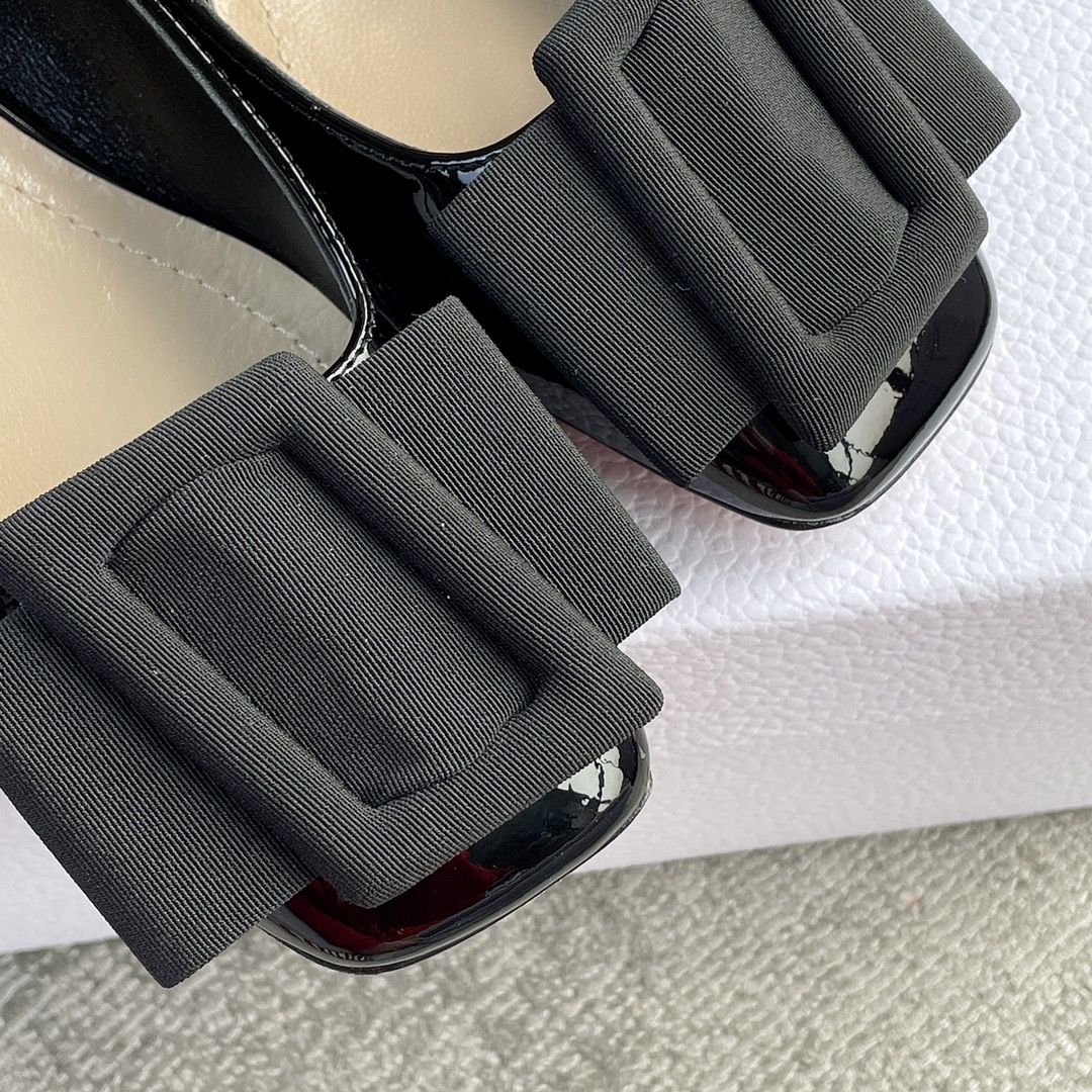 DIOR Ballet Heels Black Cloth Buckle 3.5cm