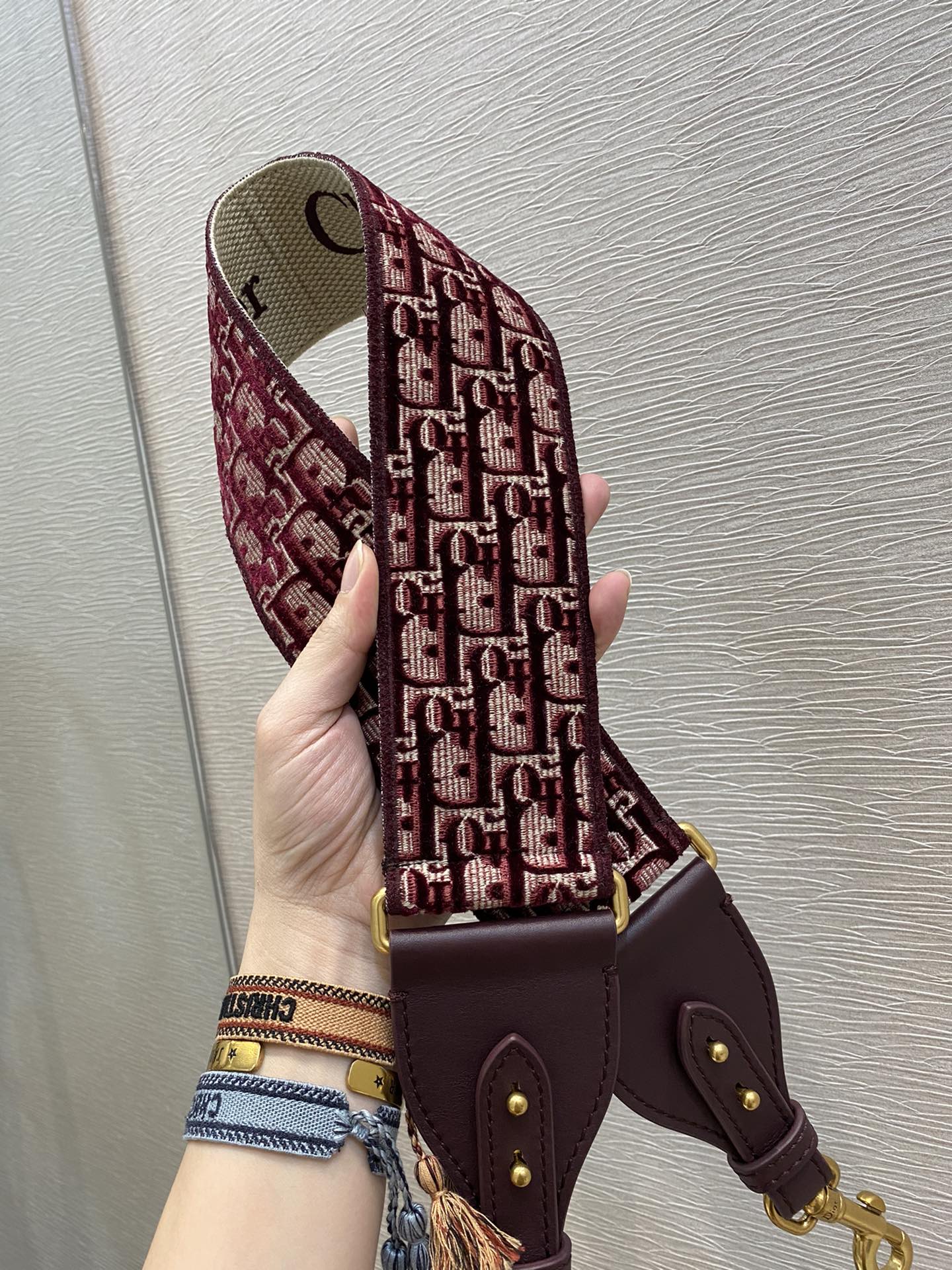 Dior Velvet Collection letter wide shoulder strap