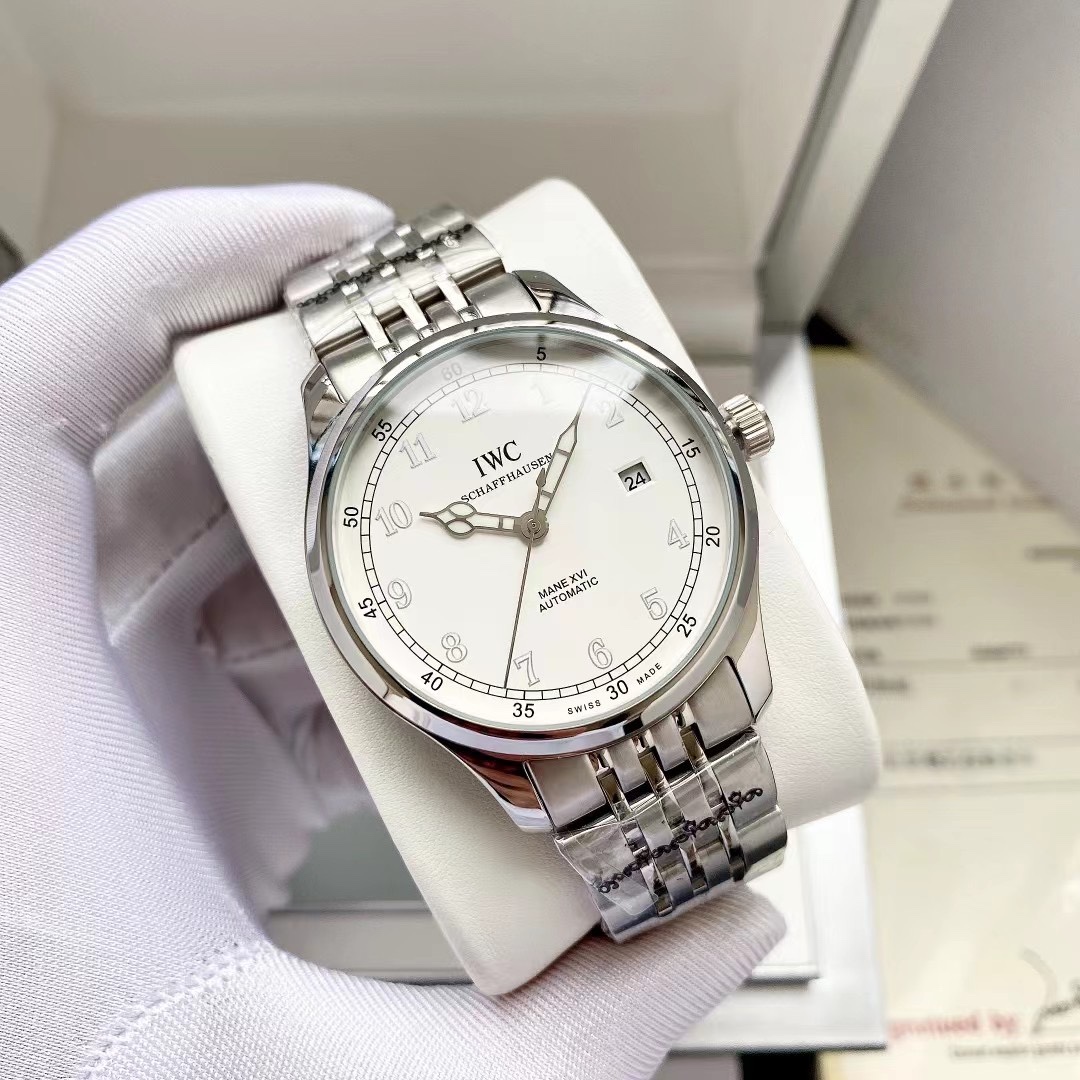IWC- Fine men's watches Fully automatic mechanical movement, top 316 steel case and strap