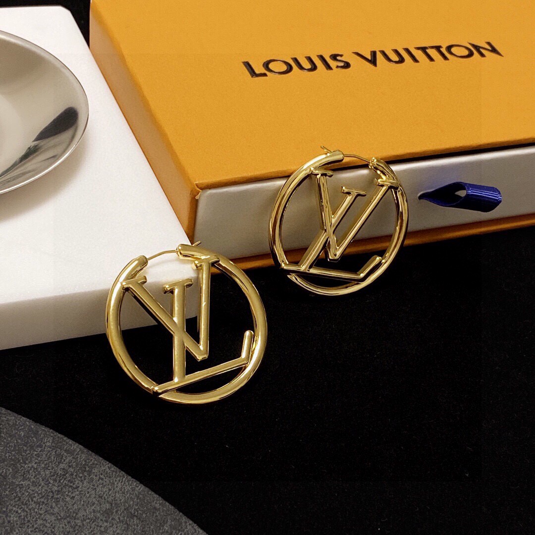 Louis Vuitton LV monogram earrings