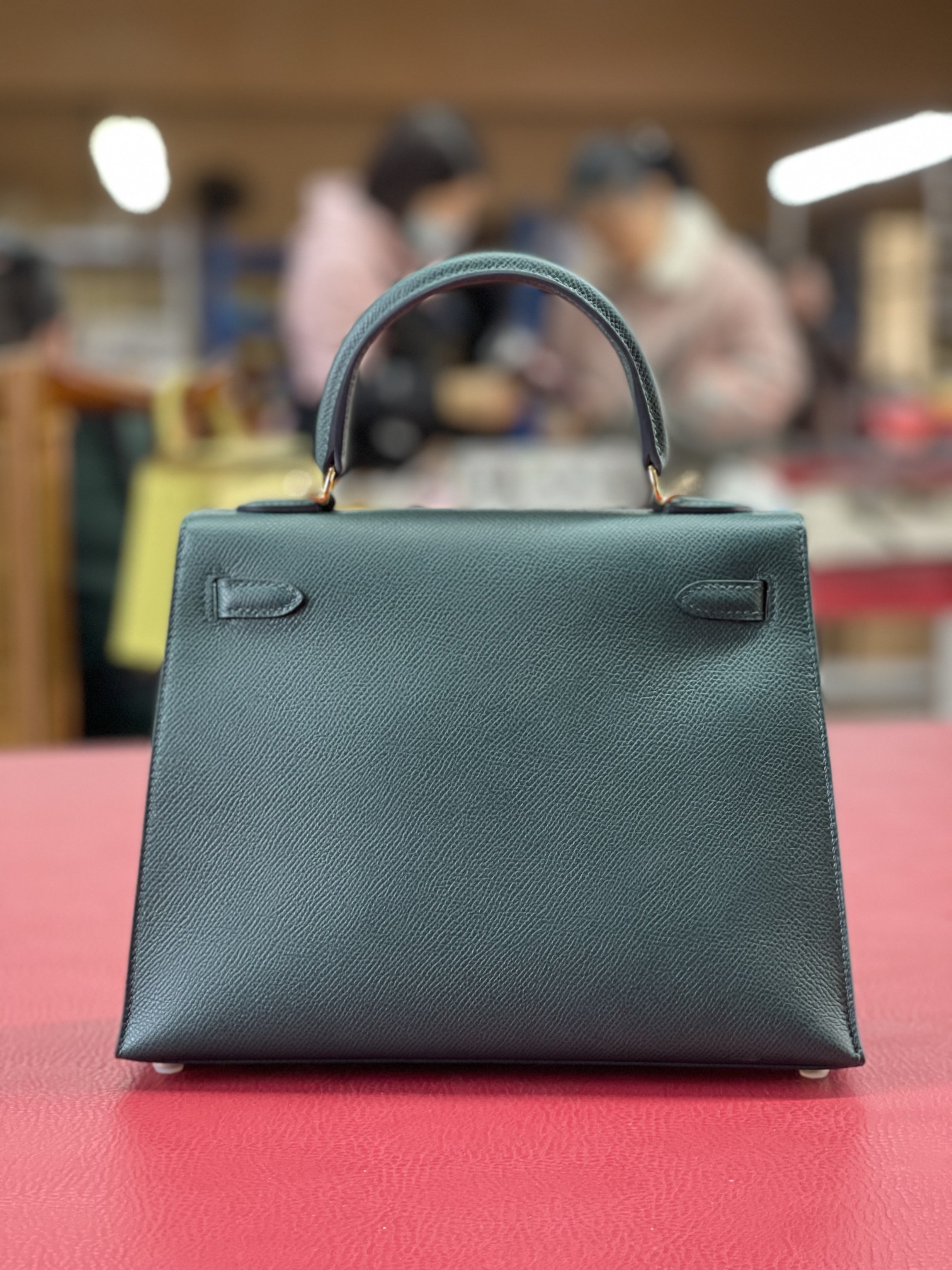 Kelly25 British green ep leather gold buckle