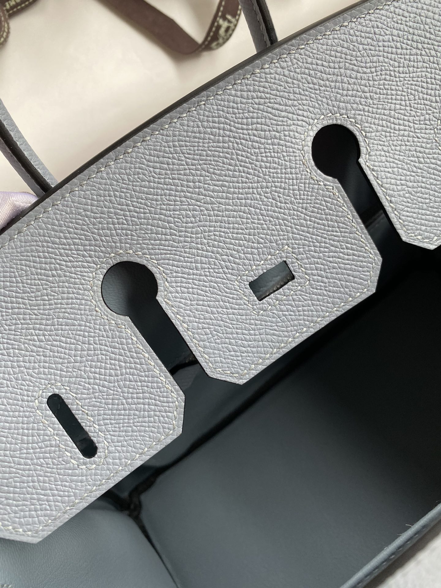 Birkin 25cm Epsom Leather Linen Blue Silver Buckle