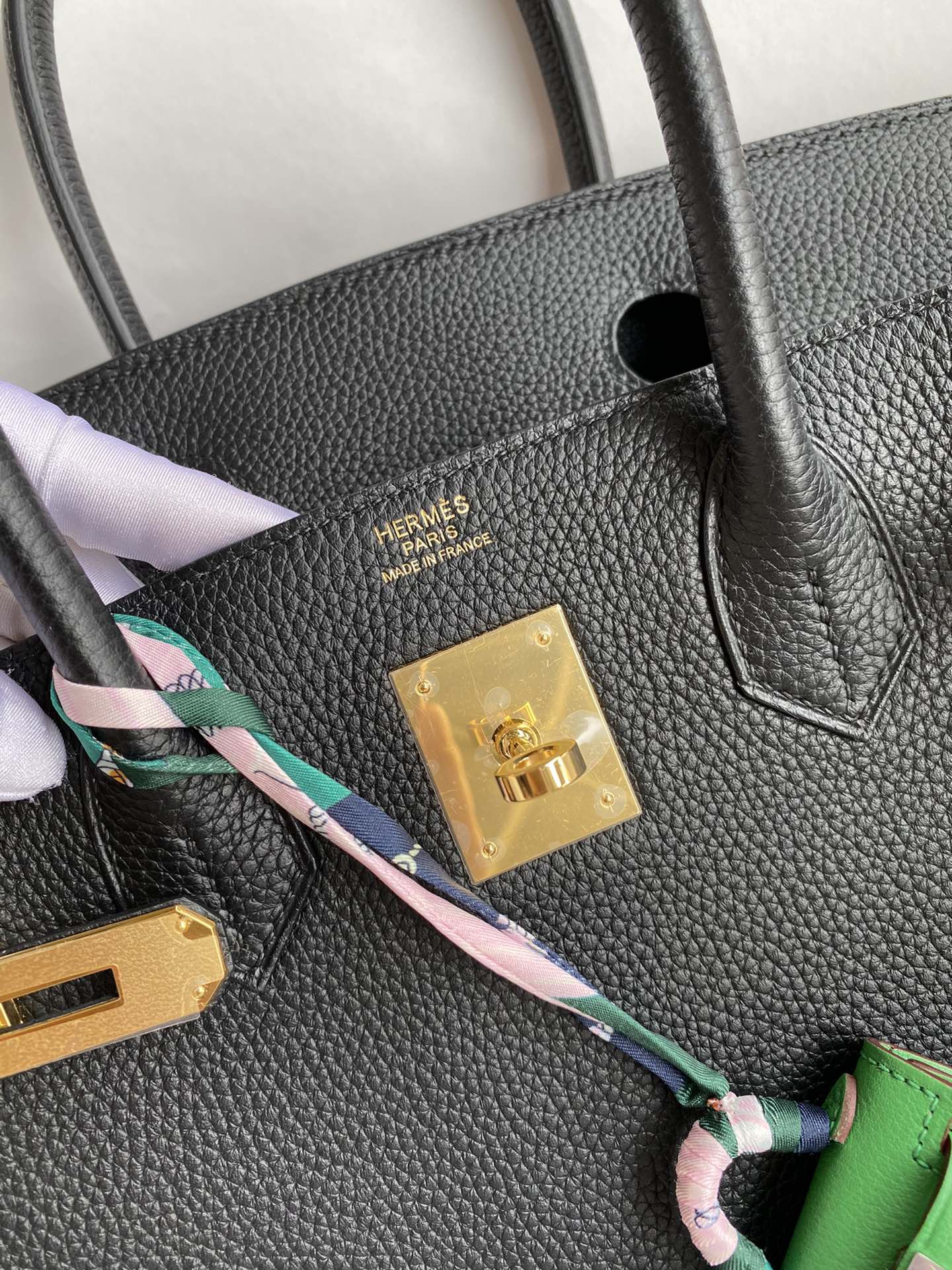 Birkin 25/30/35cm imported Togo leather black gold buckle