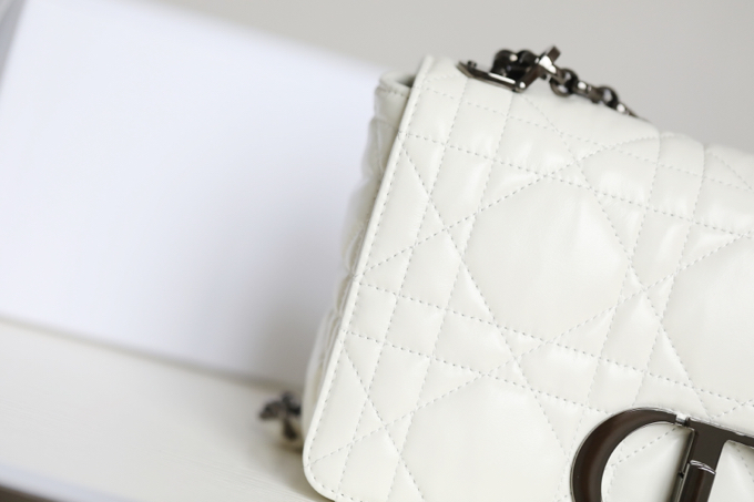 ▪️ DIOR CARO White Gunmetal Buckle DR-061