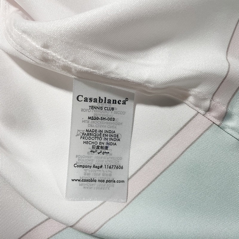 Casablanca 22SS pink shell coral short sleeve shirt