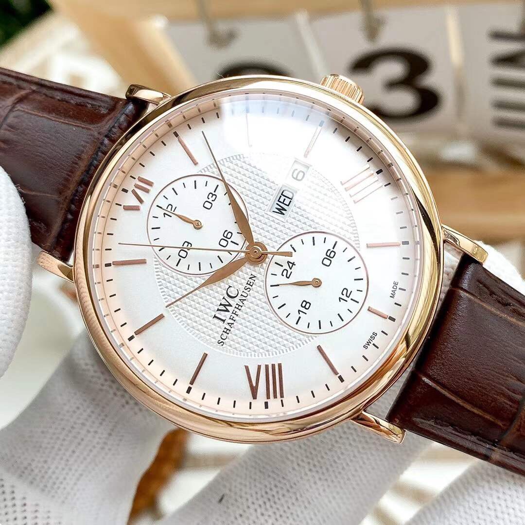 IWC- Fine men's watches Fully automatic mechanical movement, top 316 steel case and strap