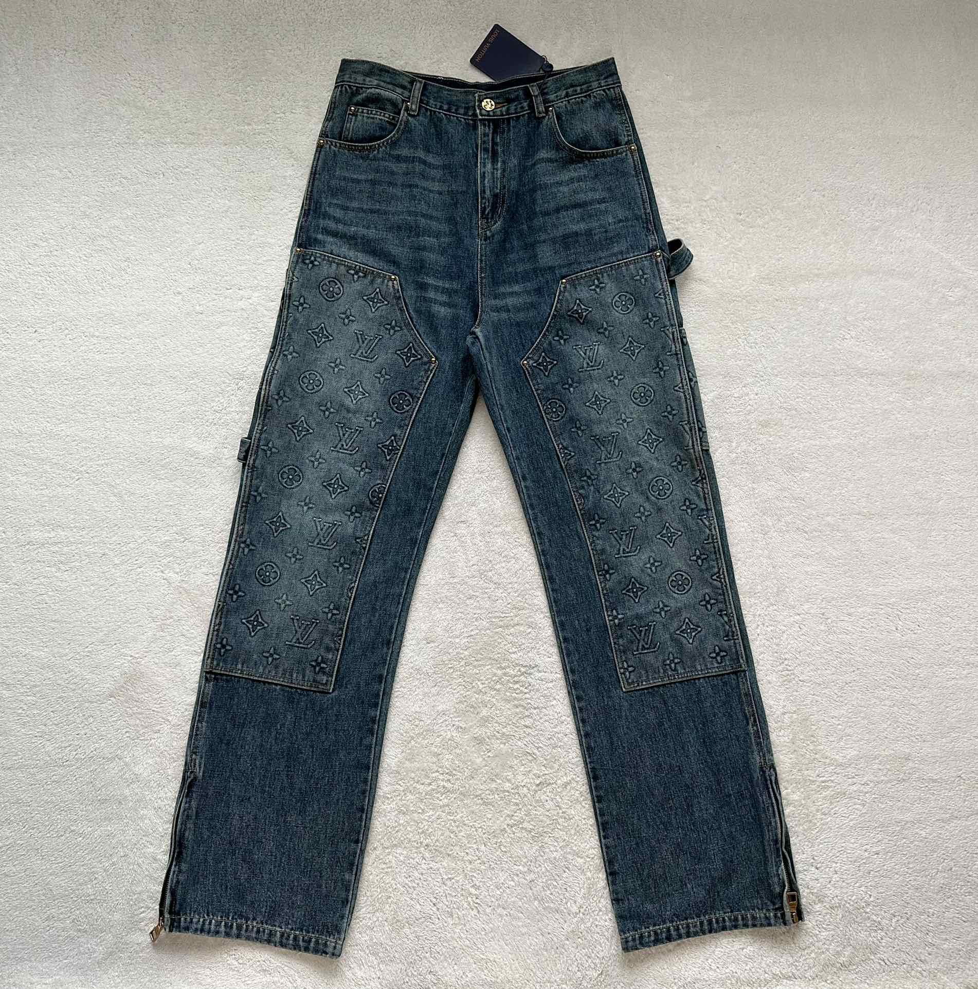 Louis Vuitton...three-dimensional embossed denim trousers