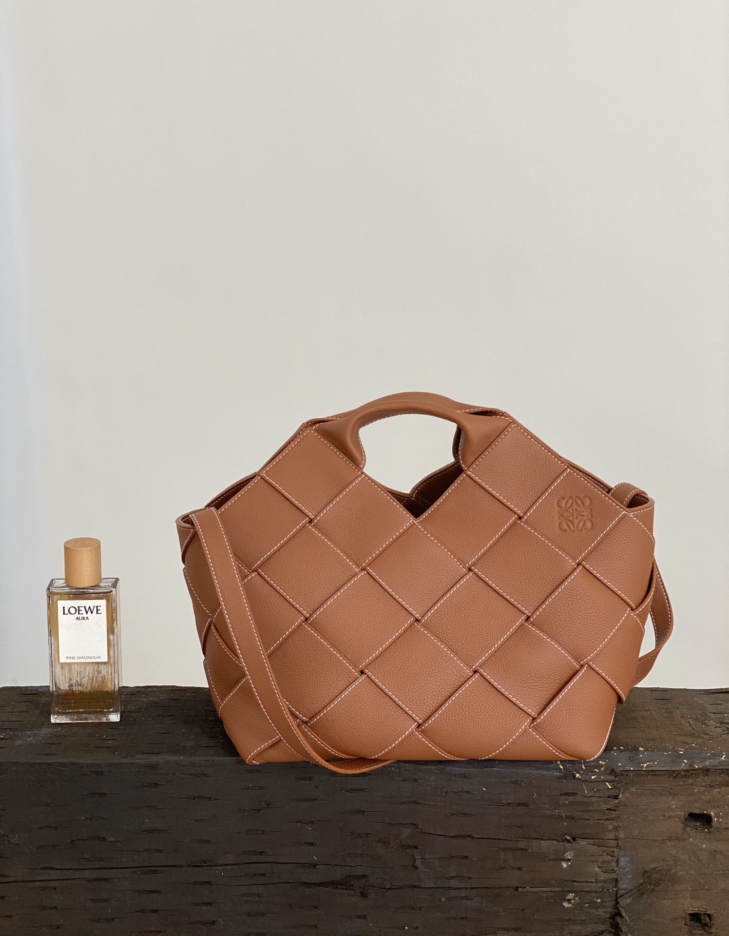 LOEWE Woven Basket Gingham Bag #10118
