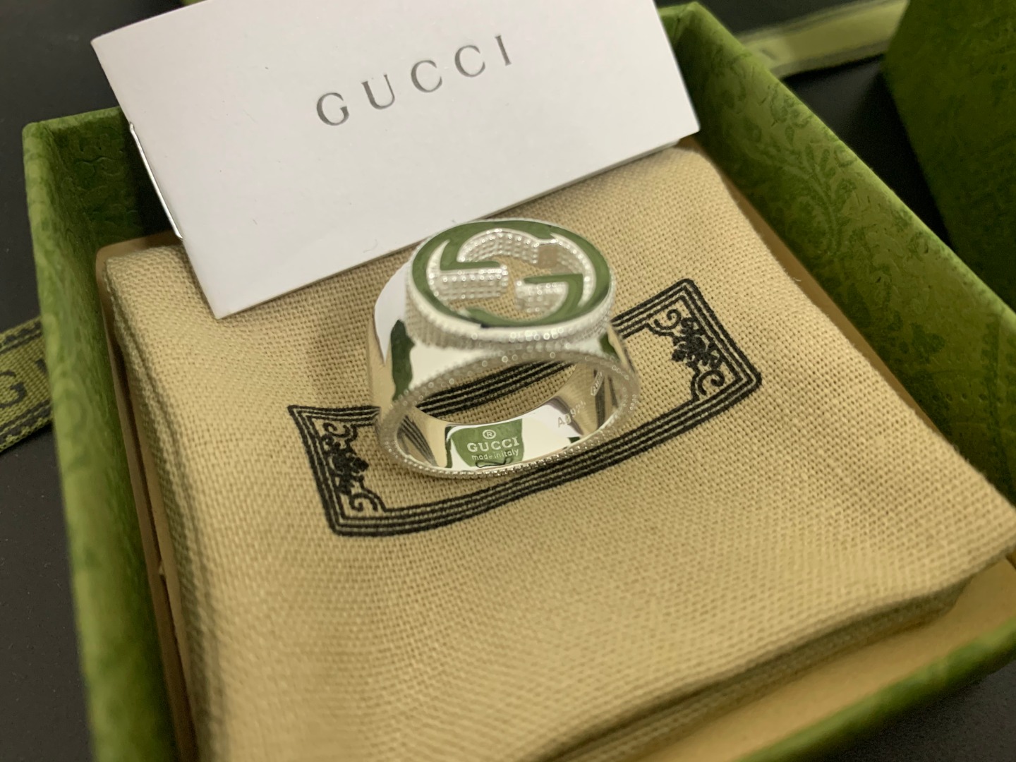 𝐆𝐮𝐜𝐜𝐢 Classic double G pattern couple ring