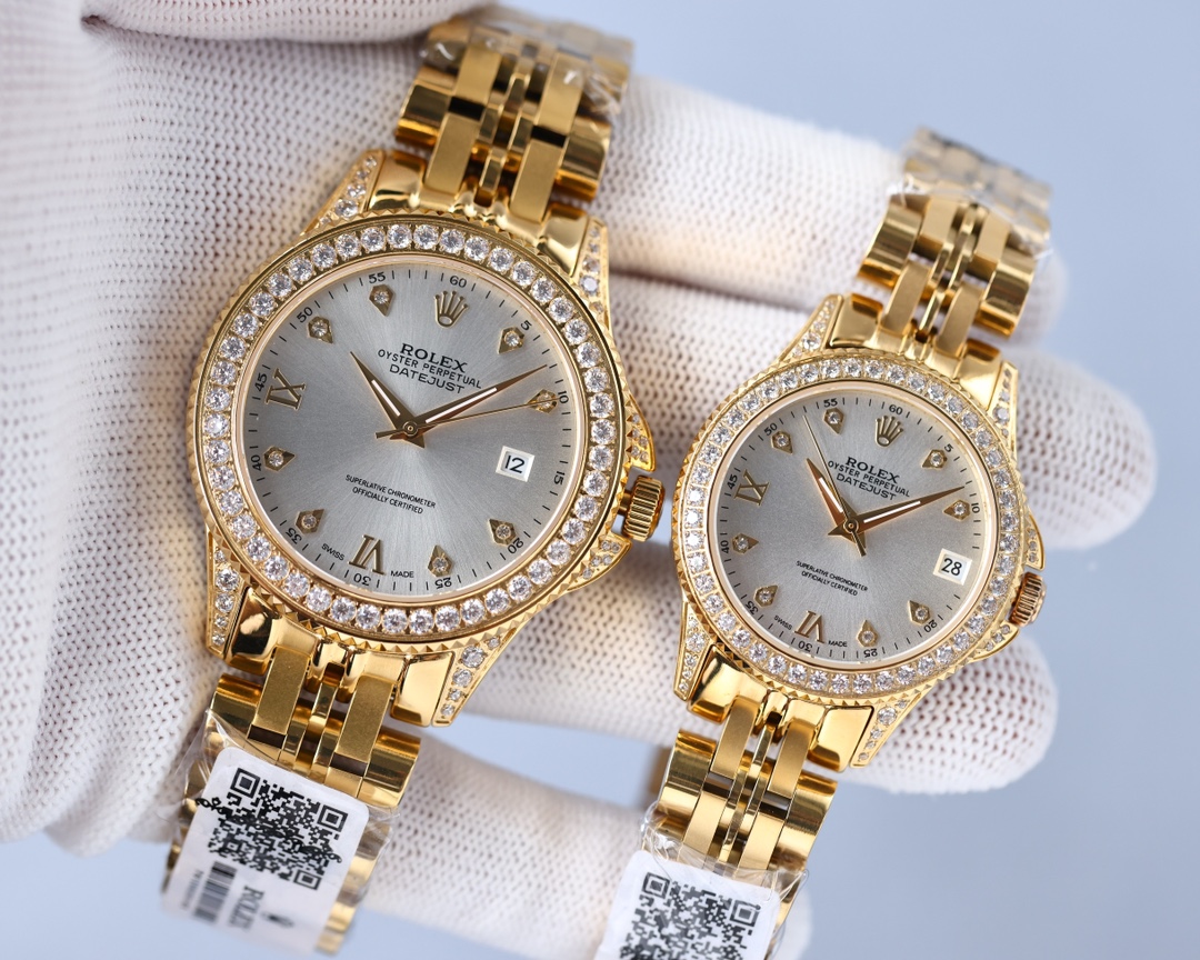 Rolex 316 top stainless steel material, stainless steel bezel set with multiple Swarovski diamonds