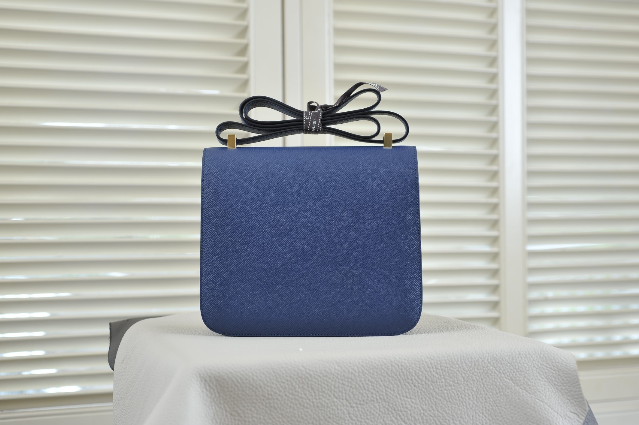 Kangkang 24 deep blue gold buckle epsom leather