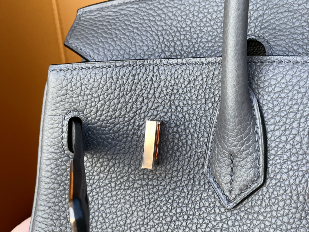 Birkin 25/30 Tin ware Grey togo rose Gold buckle